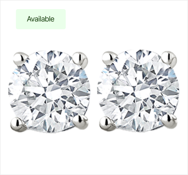 Lab grown diamond earrings 1.50ct total in platinum