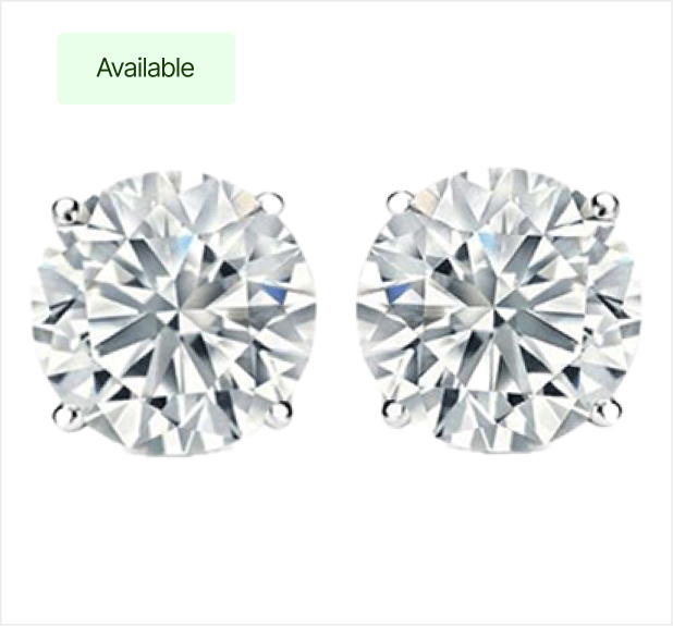 Lab grown diamond earrings 1ct total in platinum